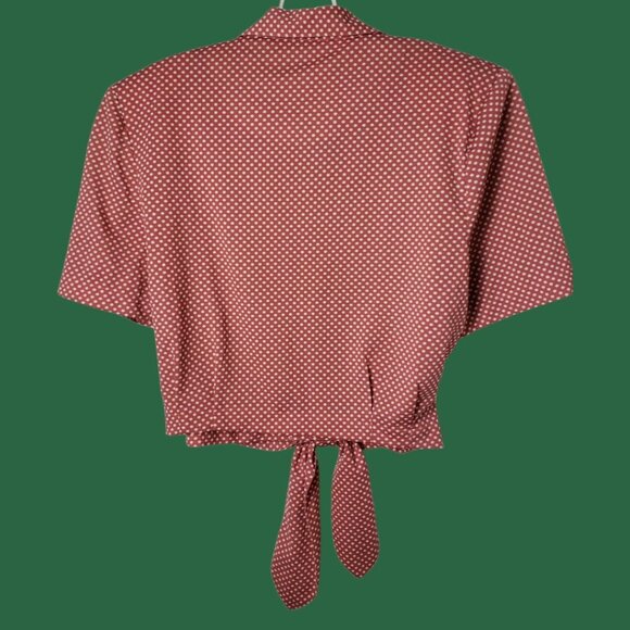 Mirumer by Asia Supreme Vtg -Style Polka Dot Shirt & Skirt Set Coral 11 - Picture 7 of 16